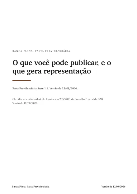 Capa do checklist do Provimento 205
