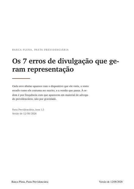 Capa dos sete erros de divulgação